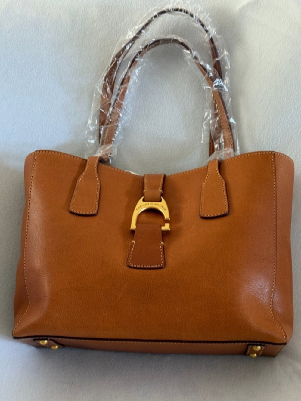 Dooney & Bourke Italian Florentine Leather Shoulder Tote with Gold Hardware